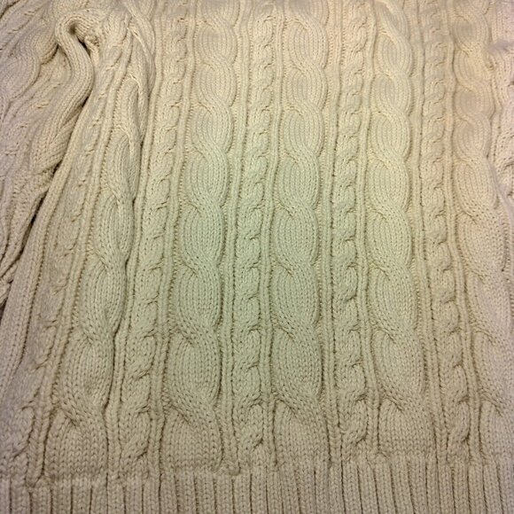 Hope & Henry Sweater Youth Kids XS Shawl Collar Organic Cotton Cable Knit Cream - Picture 14 of 14